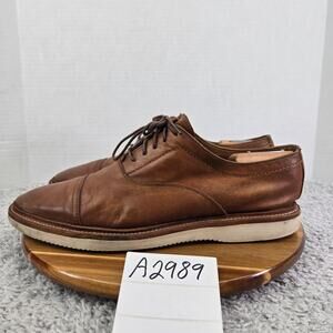 Frye Paul Lt Bal Tan Brown Leather Casual Lifestyle Cap Toe Oxford Mens 12 D